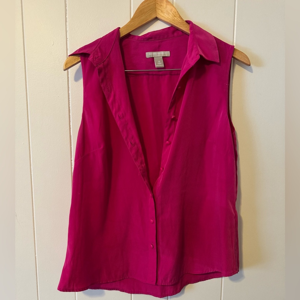 Banana Republic Pink Sleeveless Blouse